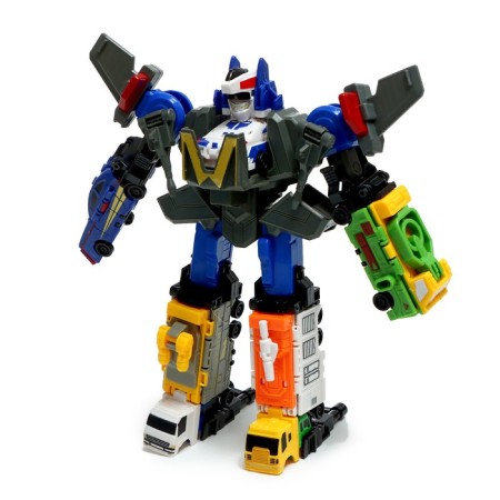 Warrior robot, transforms, assembled from 5 cars-1