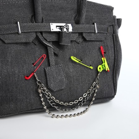 Women's bag from textiles, 30x21x15 cm,-4