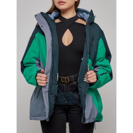 Ski jacket female, size 60, black color-5