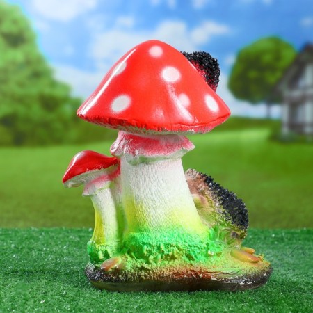 Garden figure "Hedgehog mushroom with hedgehogs" 18x20x25cm mix-2