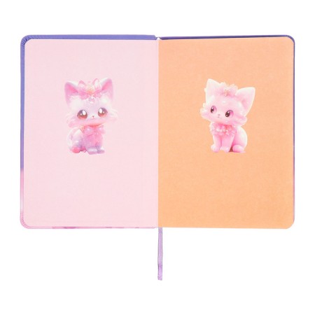 Notebook Gift Book 96l, line, colored cut, PVC Cat cover 3D (17.7x12.4cm)-6