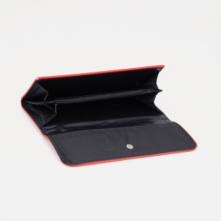 Women's wallet on the button, red color-2