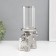 Ceramics candlestick, glass for 1 candle "Elephant" d = 8 cm silver 16x10x27 cm