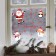 Vinyl stickers on the windows "Santa and Snowmen", reusable, 70 x 25 cm, New Year