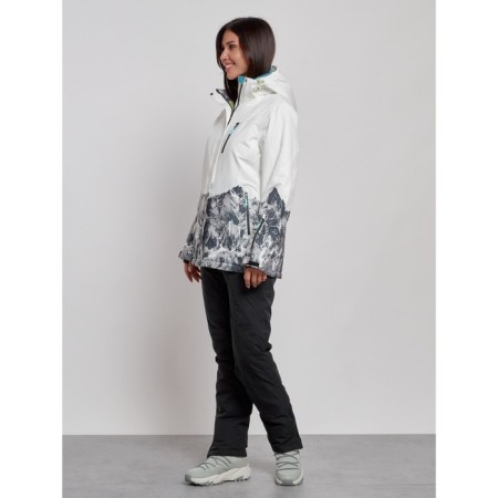 Ski costume female winter, size 42, white color-1