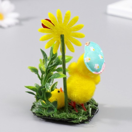 Easter souvenir "Tsypa and chicken on the lawn with dandelion" 4.5x6x10.5 cm-2