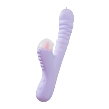 Vibrator with up & down jos spinny, 23 cm, silicone, purple color-6