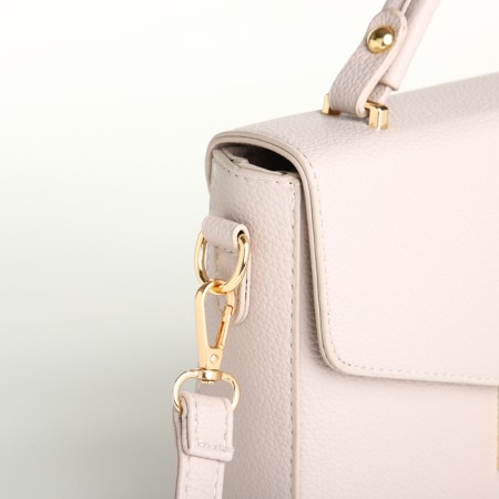 Women's bag on the valve, Textura, small size, beige color-7