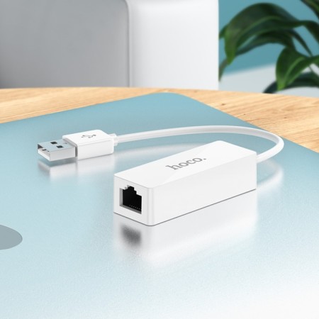 Adapter Hoco UA22, USB -A - Ethernet (100 MB), 15 cm, white-8