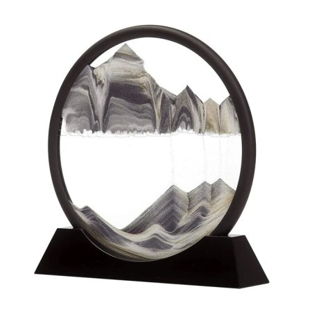 Sanding clock-picture "Karakum", D-26 cm, anti-stress, black sand-3