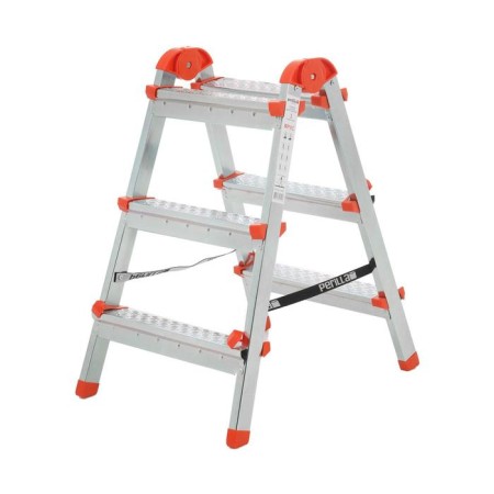 Perilla ladder 122403, galvanized, bilateral, 3 steps, 610 mm