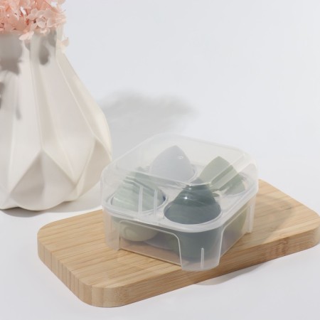 Makeup sponge, set - 4 pcs, increase when getting wet, green color-9