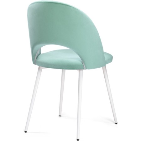 Chair on the metal frame Irre Metal/velor, white/green 50x55x82 cm-3