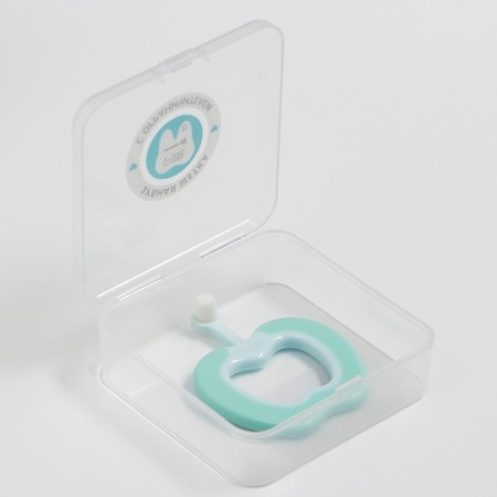 Baby toothbrush with soft bristles, nylon, with a limiter, turquoise color-3