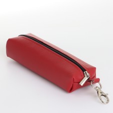 Key of zipper, length 16 cm, ring, carbine, red color