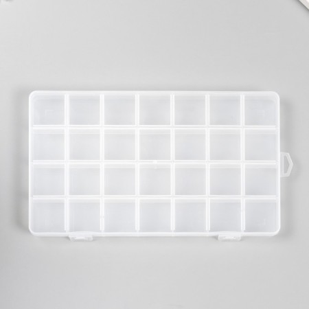 Casket Plastic for trifles "rectangular" 28 departments 21x13x1.8 cm