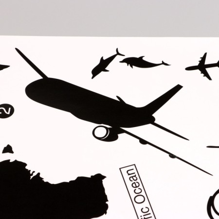 Sticker 3D interior map of the world 90*60cm-3
