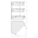 A corner-cutting shelf with hooks, three-tier, size 23 x 23 x 23 cm, chrome