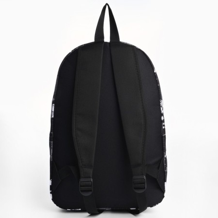 Backpack School Textile "Anime", 42x14x28 cm, black color-4