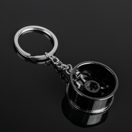 Cartage keychain, disk, metal, dark chrome-3