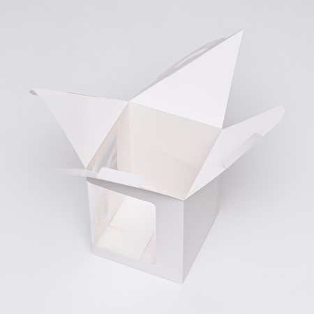 Folding box with a window, white, 18 x 18 x 23 cm-2