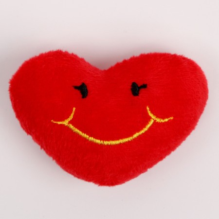 Smile soft magnet in the form of a heart, 6 cm, red color-1