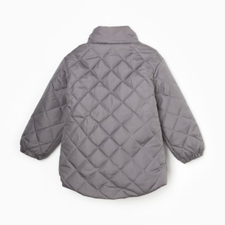 Children's jacket is quilted, gray color, height 104 cm-9