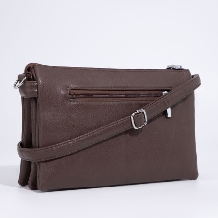 Cross-Bodi Bag on a zipper, brown color-1