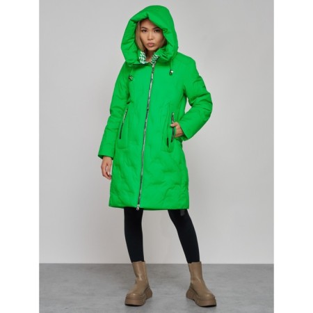Coat insulated winter female, size 42, green color-8