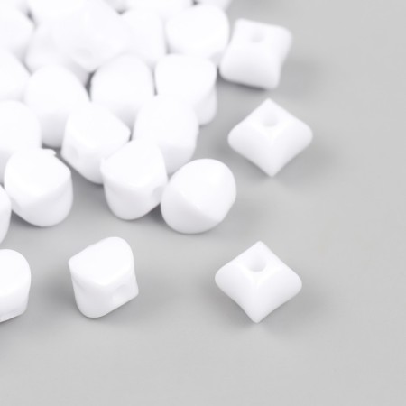 Beads for creativity plastic "Cube with flattened edges" White set 30 g d = 0.8 cm