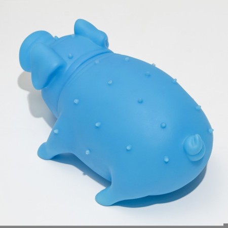 The squeak of "Funny pig" for dogs, grunting, 19 cm, blue-3