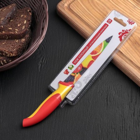 Kitchen knife with anti -wagoning coating of the “fruits” shares, blade 12 cm-2