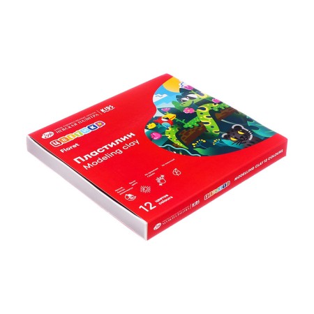 Plasticine "Flower", 12 colors, 180 g, with a stack-8
