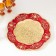 Set of wine jug, 6 glasses and tray "Türkiye. Flowers and patterns" red with gold