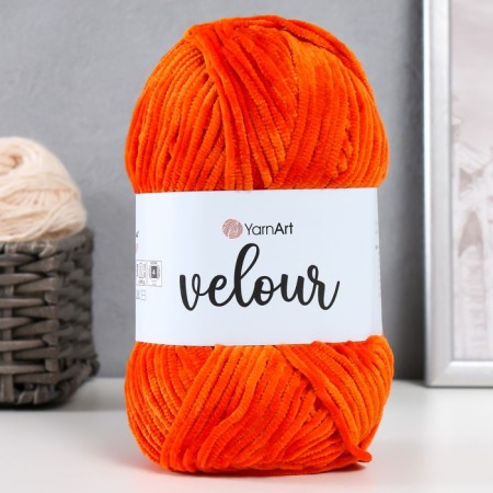 Yarn "Velour" 100% micropoliester 170m/100g (865 red)-4