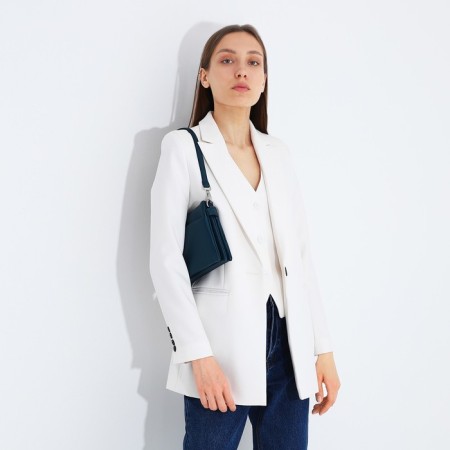 Bag Cross-Bodi with a zipper, blue color-7