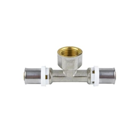 Aquasfera-Press tee 8011-06, 32 mm x 3/4 "x 32 mm, internal thread, brass