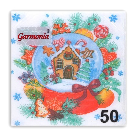 Napkins Paper Harmony “Snow Ball” 1 layer, 24x24, 50 pcs.