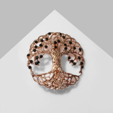 Brooch "Tree" of life, emerald color in gold