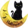 Foil ball 41 "" Black cat on Halloween ", figure, 1 pc.