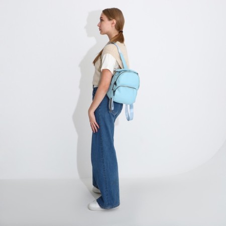Women's backpack of artificial leather with lightning, 1 pocket, blue color-4