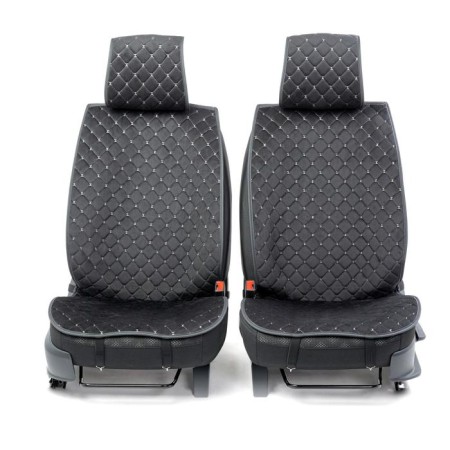 Front seats Car Performance, 2 pcs, alcantara, rhombus, black-gray-1