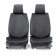 Front seats Car Performance, 2 pcs, alcantara, rhombus, black-gray
