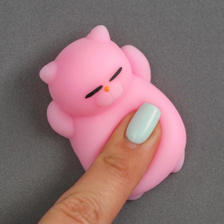 Antistress label "cat", color light pink-1