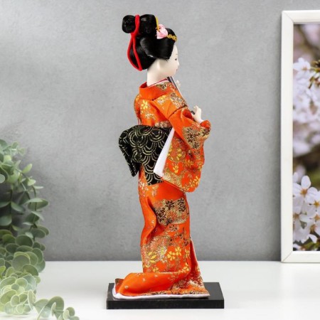 Collectible doll "Geisha with a musical instrument" 32x12.5x12.5 cm-1