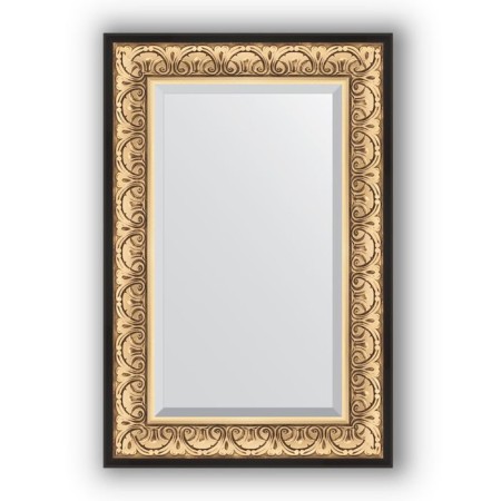 Mirror with fake in the baguette frame - Baroque gold 106 mm, 60 x 90 cm, evoForm