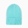 Knitted hat for girls, mint color/heart, size 52-56