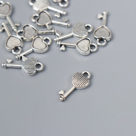 Decor for creativity Metal "Micro with a heart" silver 1928M006 1.6x0.73 cm-1