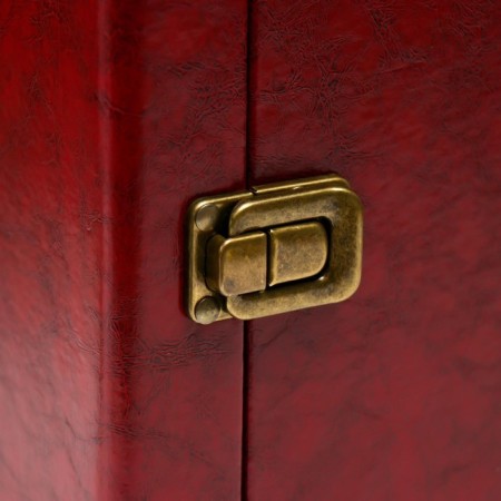 Casket wood, leatherette for 2 bottles "winemaking" 4 red-brown items 35x12x20 cm-5