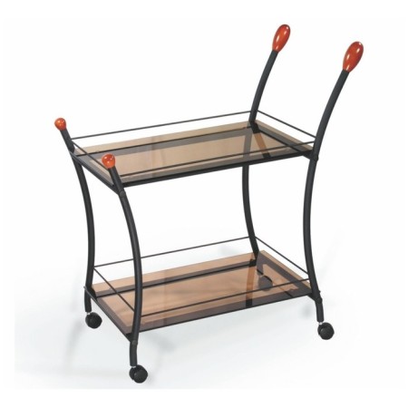 Serving polo table, 750x420x820, black/tinted glass